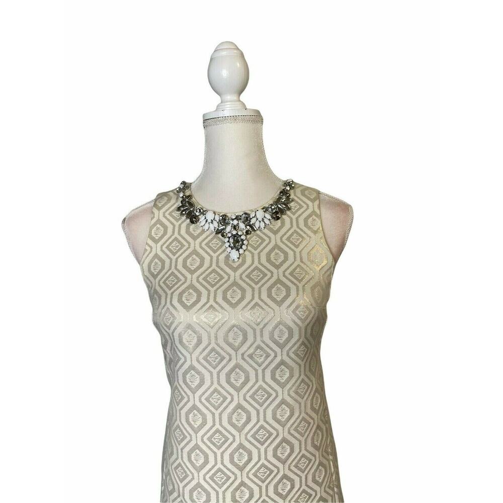 White House black market Embellished ivory sz 0 cocktail dress - Picture 3 of 9